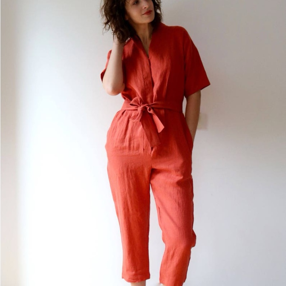 Offon linen Jumpsuit Rust